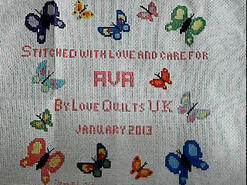 Cross stitch square for Ava S's quilt