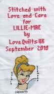 Cross stitch square for Lillie-Mae L's quilt