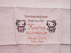 Cross stitch square for Kiera F's quilt