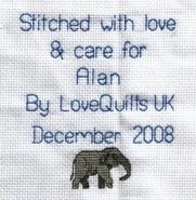 Cross stitch square for Alan S's quilt