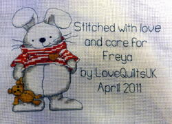 Cross stitch square for Freya P's quilt