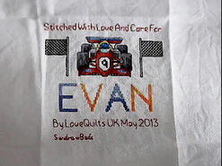 Cross stitch square for Evan M's quilt