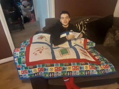 Photo of Matthew Bs quilt