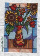 Cross stitch square for Alana B's quilt