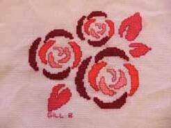 Cross stitch square for (*) (QUILTED) Flowers's quilt
