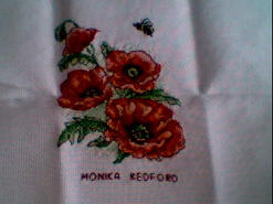 Cross stitch square for (*) (QUILTED) Flowers's quilt