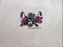 Cross stitch square for (*) (QUILTED) Flowers's quilt