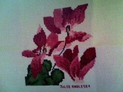 Cross stitch square for (*) (QUILTED) Flowers's quilt