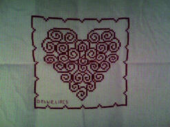 Cross stitch square for Alivia's quilt