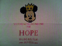 Cross stitch square for Hope S's quilt