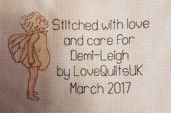 Cross stitch square for Demi-Leigh's quilt