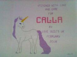 Cross stitch square for Calla C's quilt