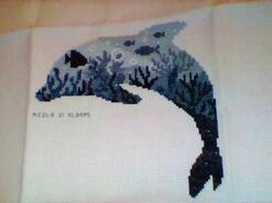 Cross stitch square for Teddie D's quilt