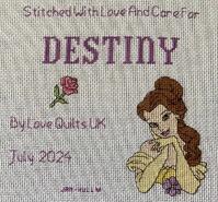 Cross stitch square for Destiny E's quilt