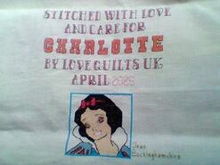 Cross stitch square for Charlotte H's quilt